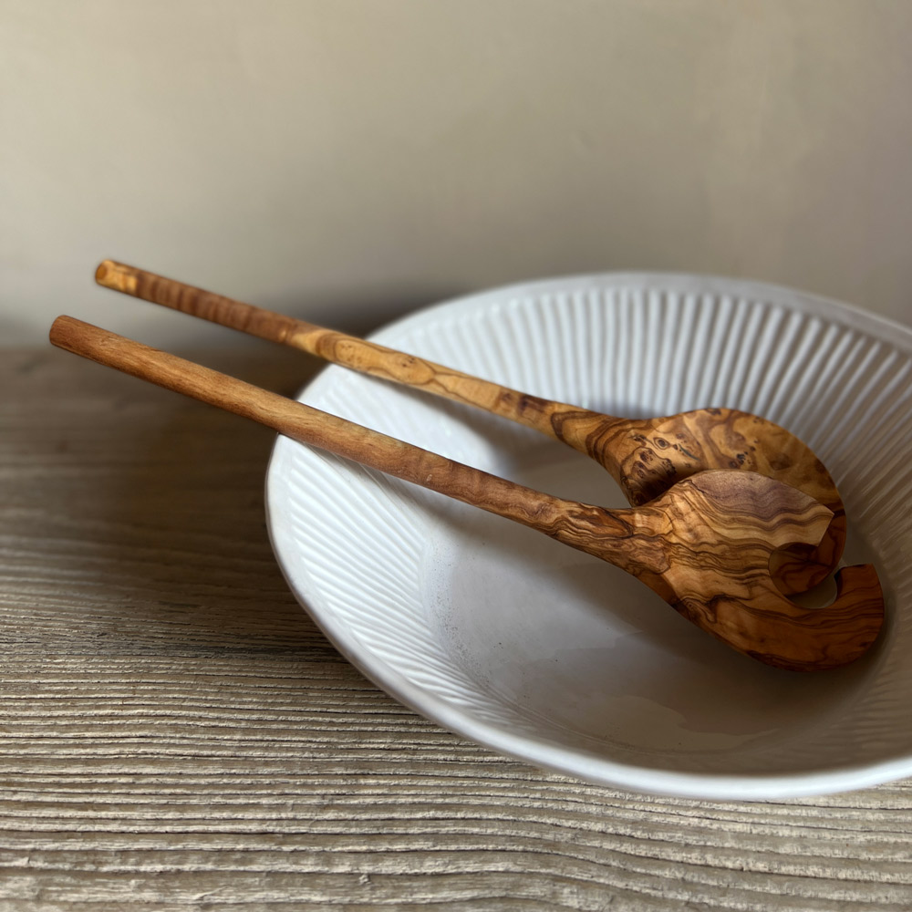 Olive Wood Salad Servers set