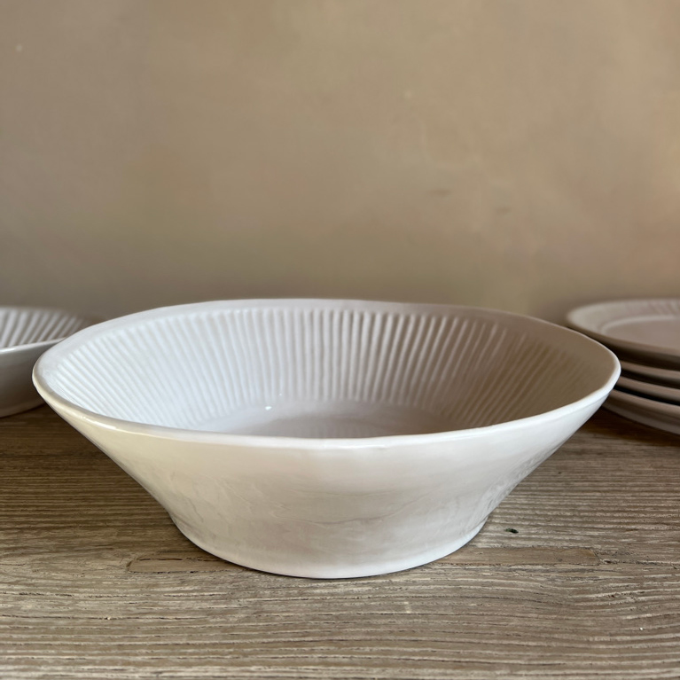 White Textured Salad plate