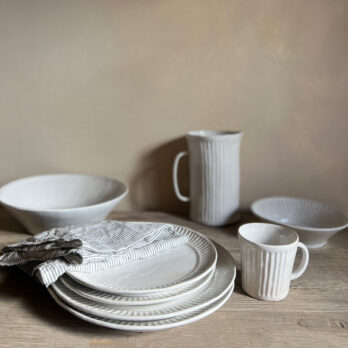 White Textured Salad plate