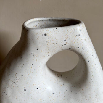Sculptural white ceramic vase