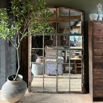 Arched Factory Window Mirror