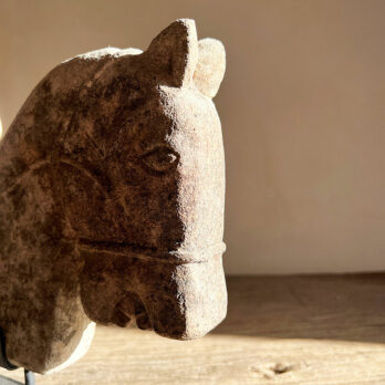 Hand carved stone primitive horse