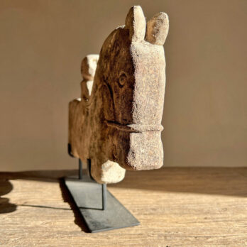 Hand carved stone primitive horse