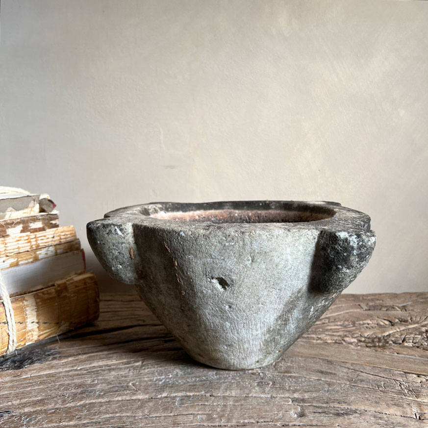 Large Antique Marble Mortar | A