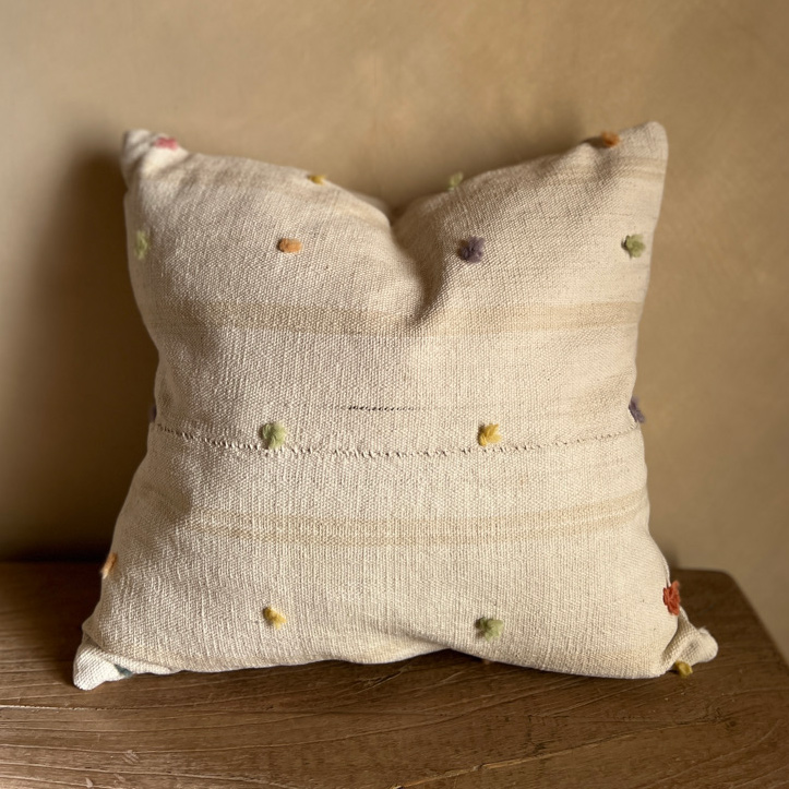 Antique Lined handstitched Cushion | Medium