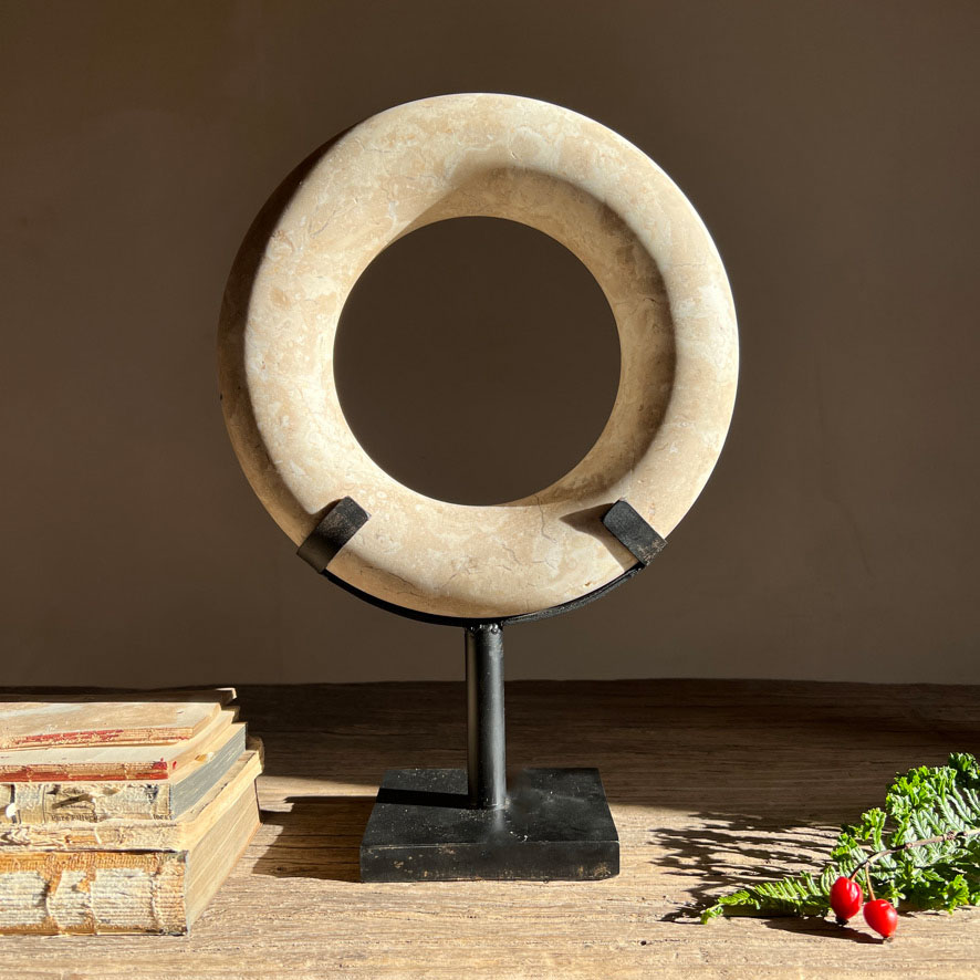 Marble circle on stand
