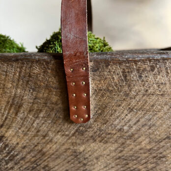 Primitive Leather Handled Trug