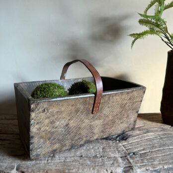 Primitive Leather Handled Trug