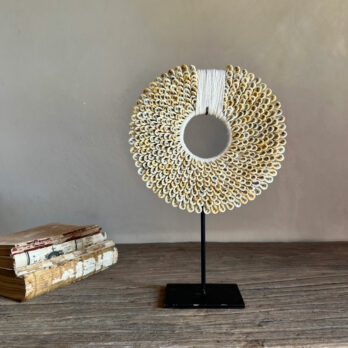 White Shell Circle on Stand