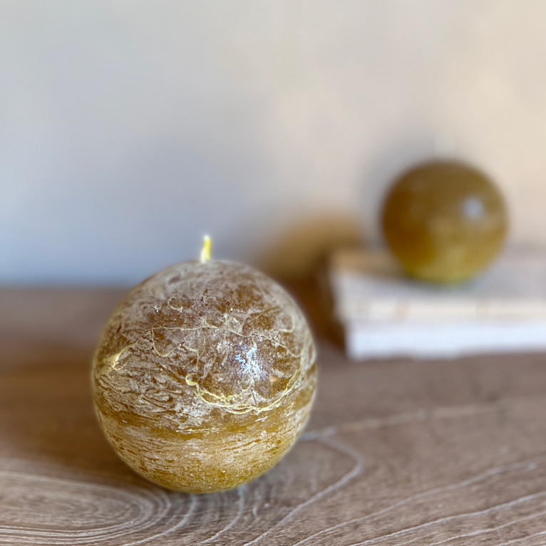 Sphere candle 10cm | Ochre