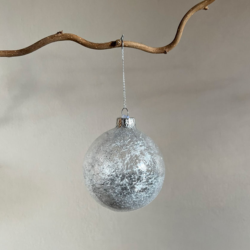 Glass Christmas Decoration Silver | Glitter