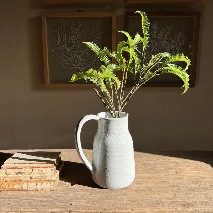 White Textured Tall Jug | Cressida
