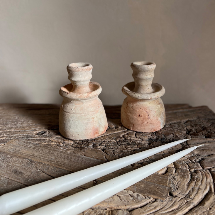 Terracotta hand thrown candle holder