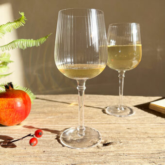 Crystaline Reeded Wine Glass