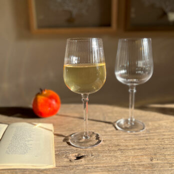 Crystaline Reeded Wine Glass