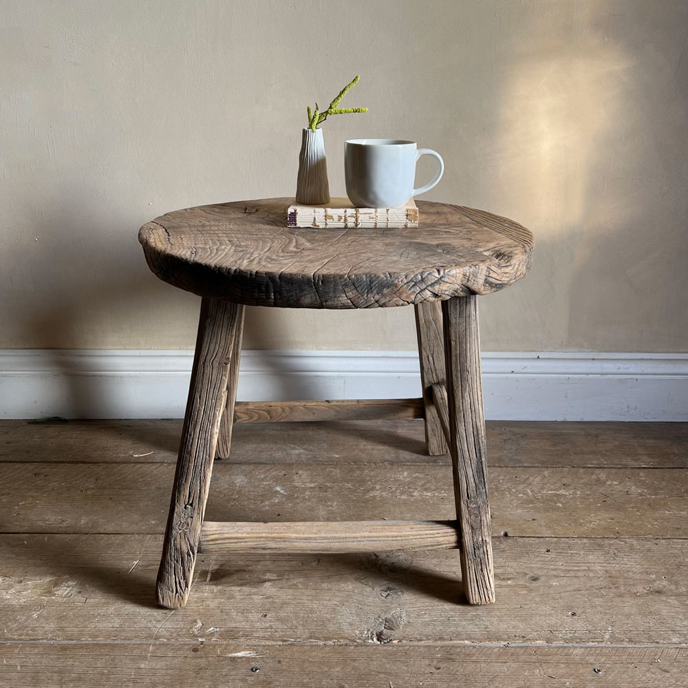 Antique round side table Bailey