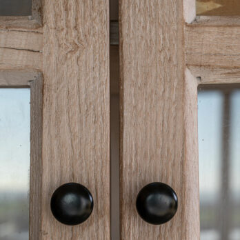 Glazed reclaimed timber cabinet | Cambridge