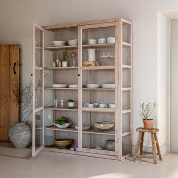 Glazed reclaimed timber cabinet | Cambridge