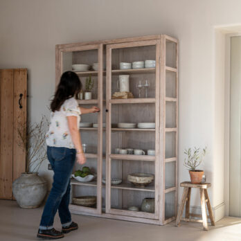 Glazed reclaimed timber cabinet | Cambridge