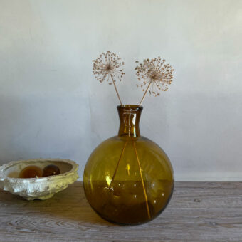 Large amber glass vase