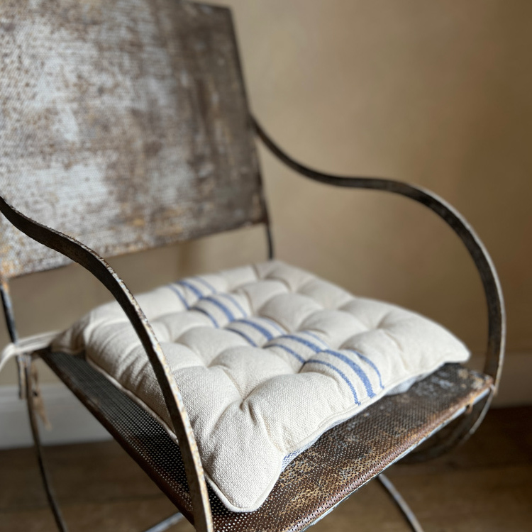 French Blue Stripe Seat Pad