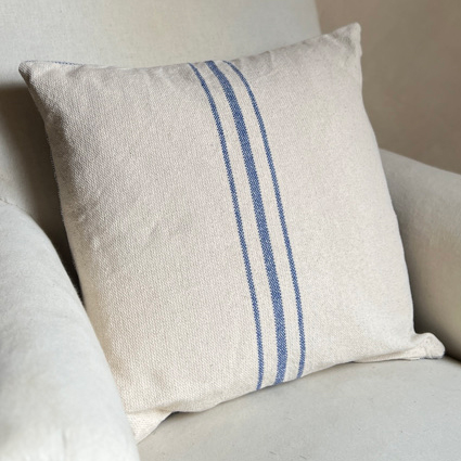 French Blue Stripe Cushion