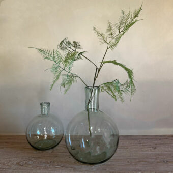 Large round glass vase