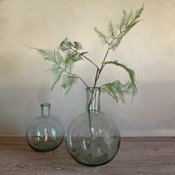 Large round glass vase