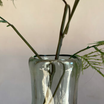 Large round glass vase