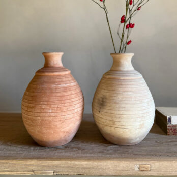 Terracotta ribbed medium urn