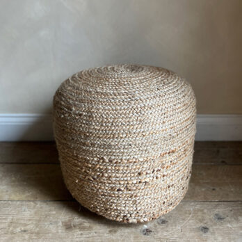 Natural Jute Round Pouf