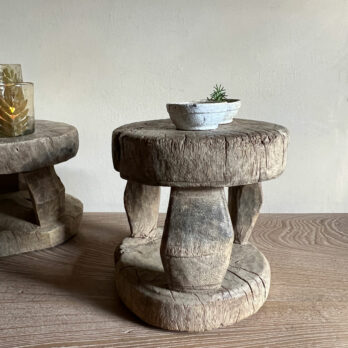 Vintage African Round Stool