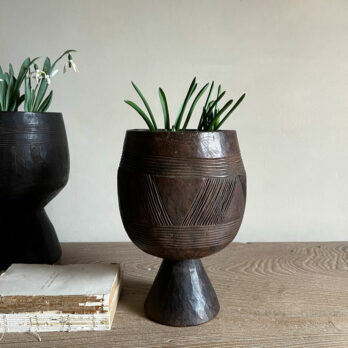 Vintage African Wood Vase | Small