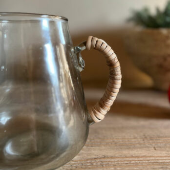 Bamboo Handle Glass Jug