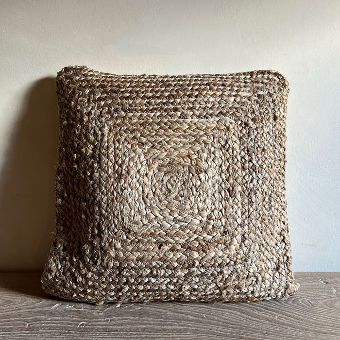 Natural Jute Square Cushion | Mariella