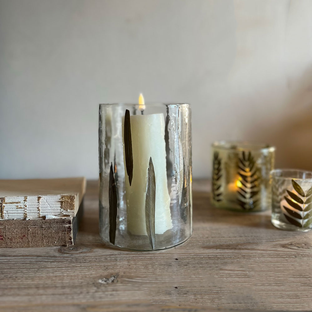 Glass Votive Leaf Large