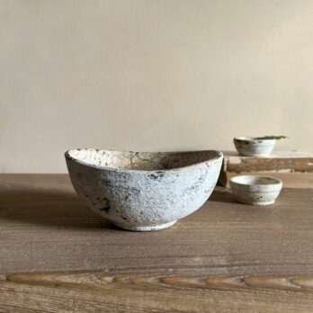 Rustic white bowl medium