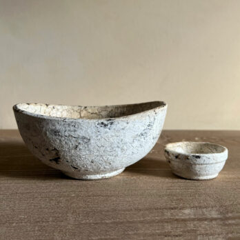 Rustic white bowl medium