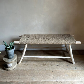 Rustic natural seagrass bench
