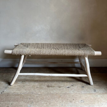 Rustic natural seagrass bench