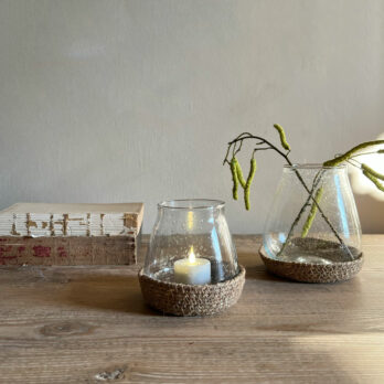 Jute Glass Votive Small