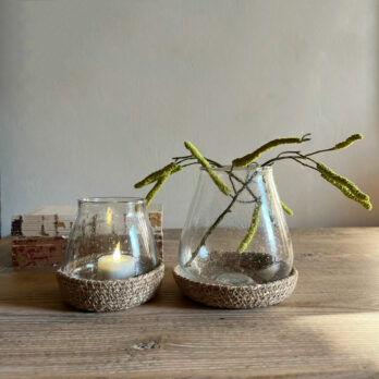 Jute Glass Votive Small
