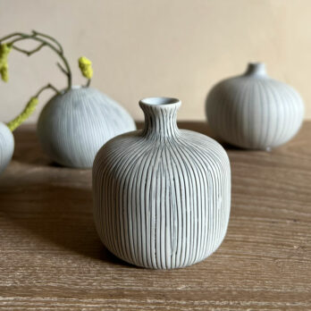 Handmade ceramic vase | Small grey stripe