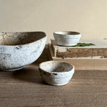 Rustic white bowl small
