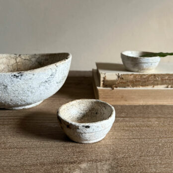 Rustic white bowl small