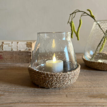 Jute Glass Votive Small