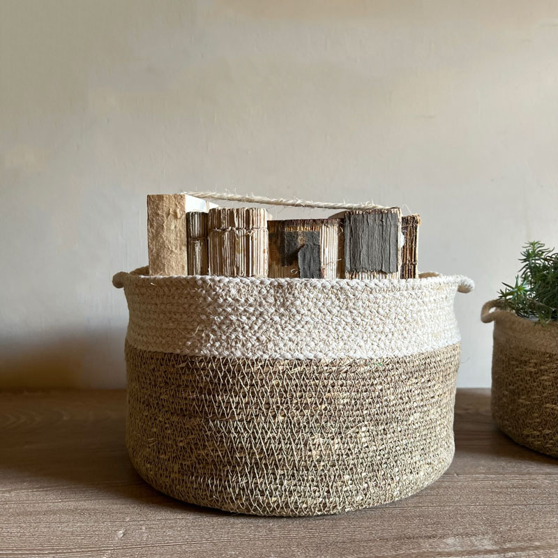 Woven Ecru Basket | Large