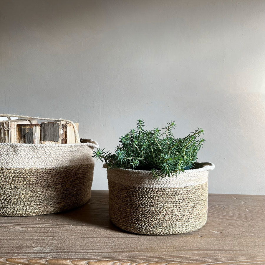 Woven Ecru Basket | Medium