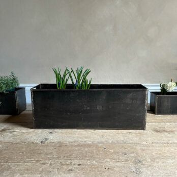 Distressed metal planter Large