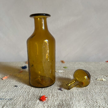 Hand blown Moroccan bottle | Amber